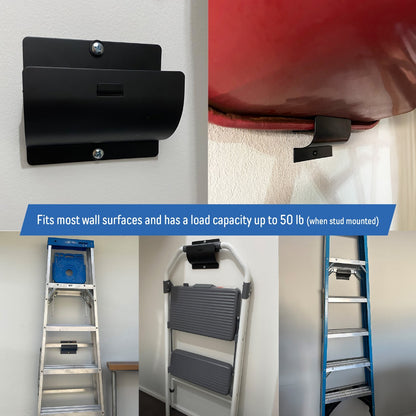 Wall Mount Ladder Wheelbarrow Hanger Hook Heavy-Duty Storage for Garage Wall (2)