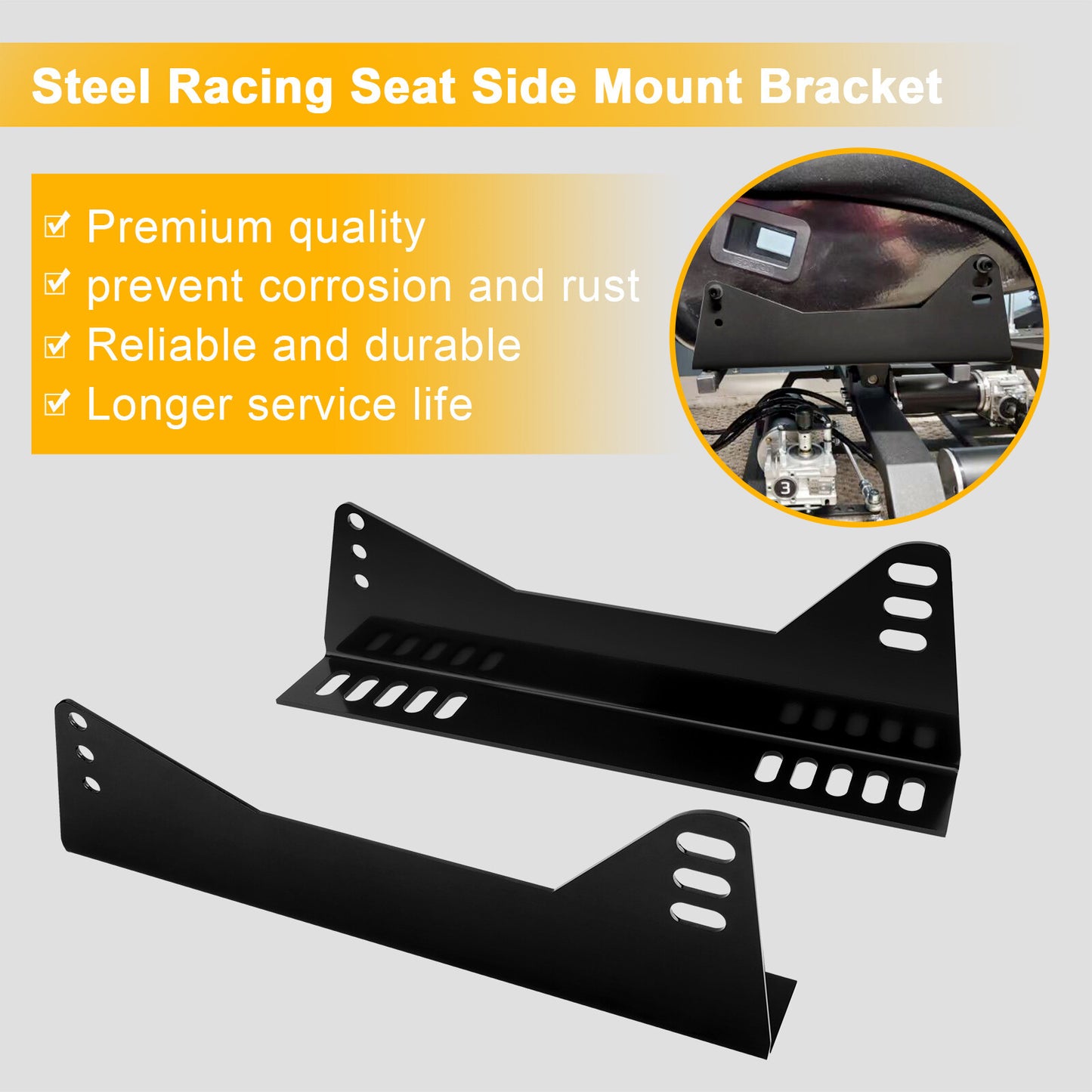2x Universal Racing Side Mount Brackets Fits Recaro Bride OMP Bucket Seat