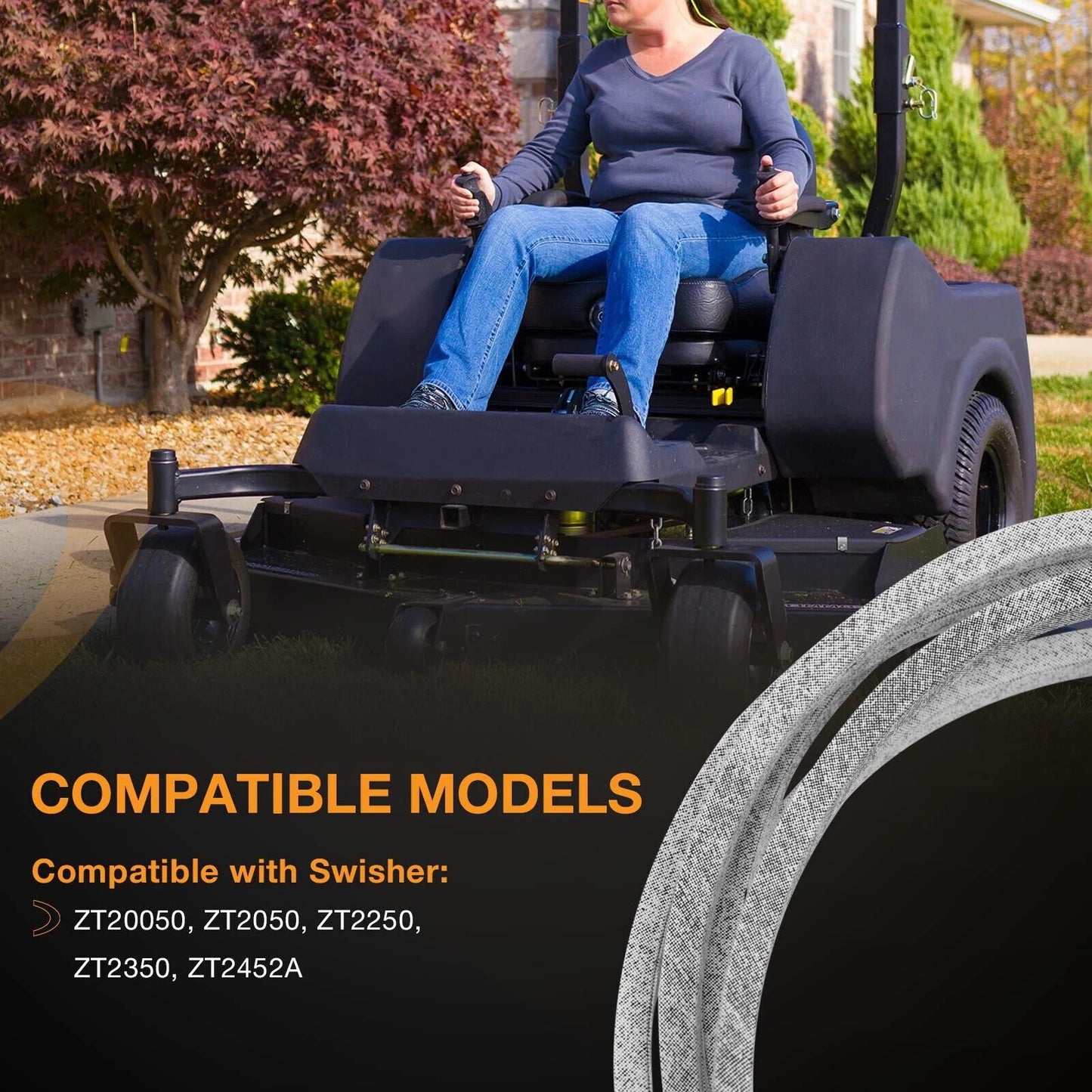 146.55" x 0.5" Deck Drive Belt For Swisher ZT20050 ZT2452A Zero Turn Mower 3816