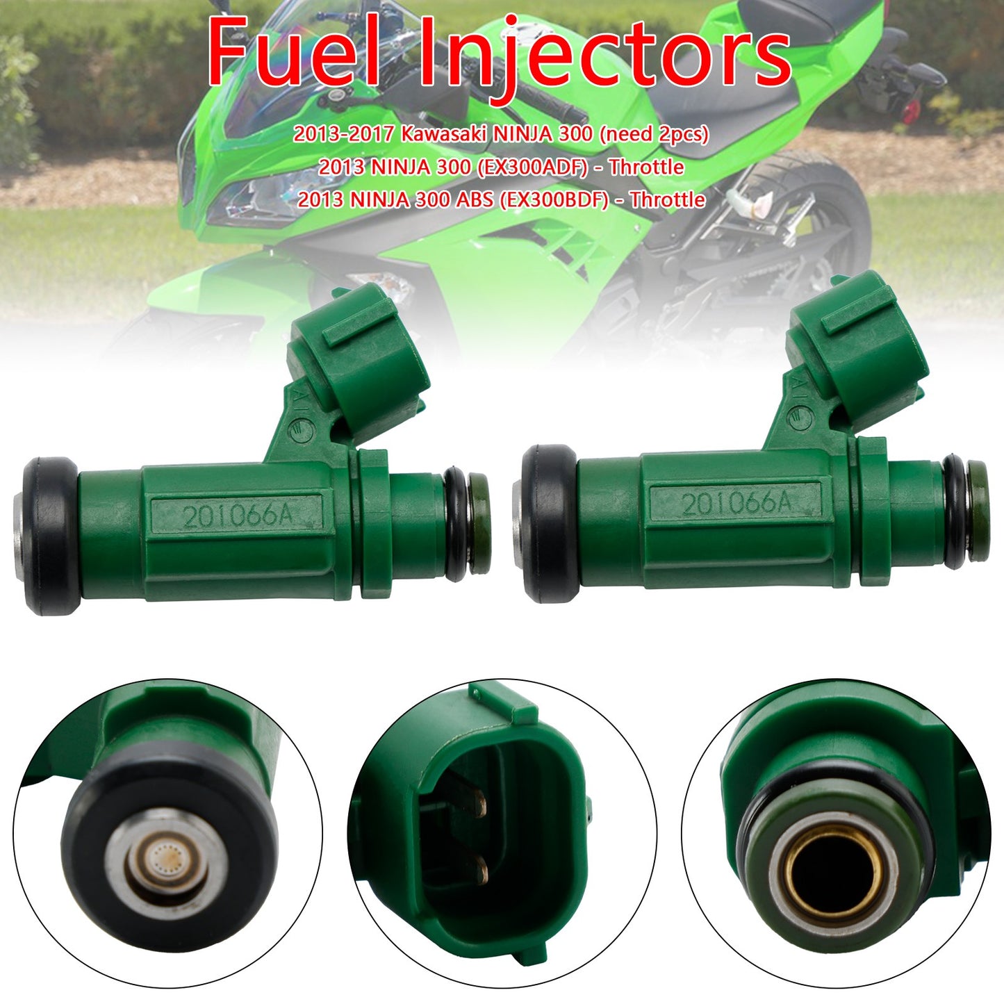 2PCS 49033-0558 Fuel Injector For Kawasaki Versys-X 300 2017-22 Ninja 300 13-17