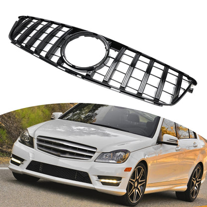 GTR Style Front Bumper Grille Grill Fit Benz C-Class W204 C300 C350 2008-2014