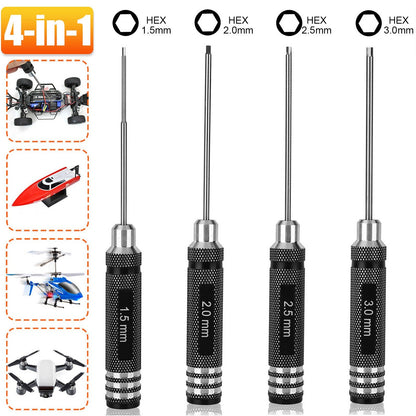 4-IN-1 Hex Screw Driver Set Repair Tools Kit 1.5mm 2.0mm 2.5mm 3.0mm For RC Car