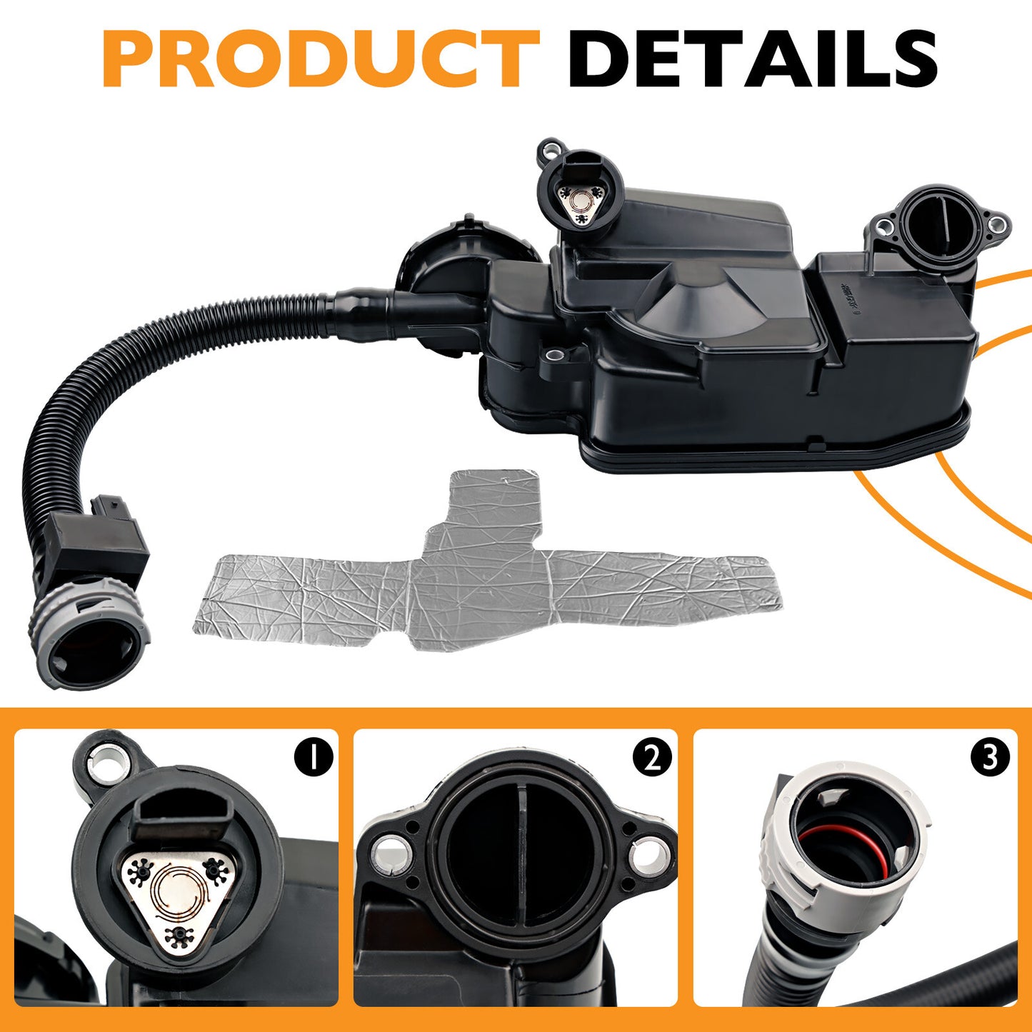 Crankcase PCV CCV Oil Separator Assy For 2011-16 Ford F250 F350 F450 6.7L Diesel