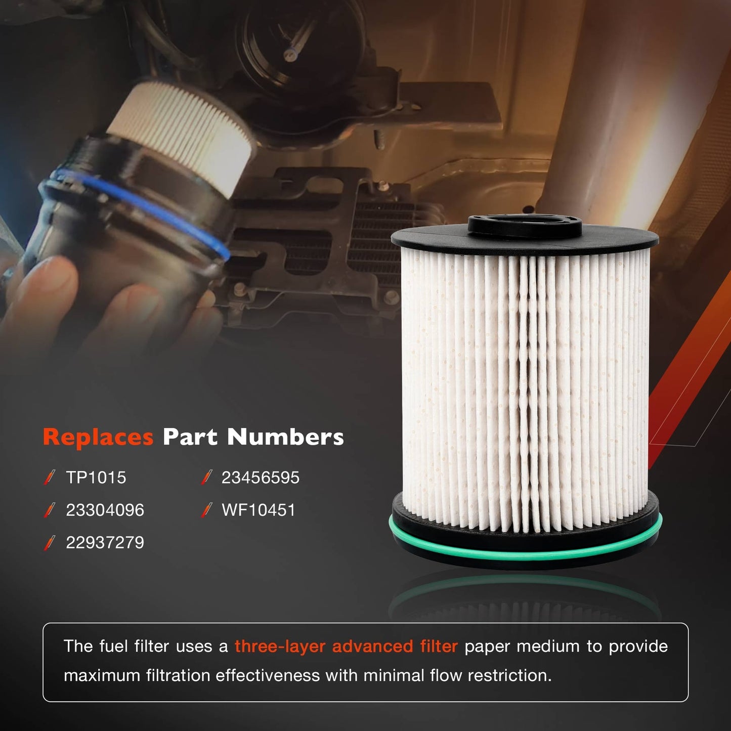 6.6L Duramax Diesel Fuel Filter Kit For 2020-2024 Chevy GMC 2500HD 3500HD TP1015