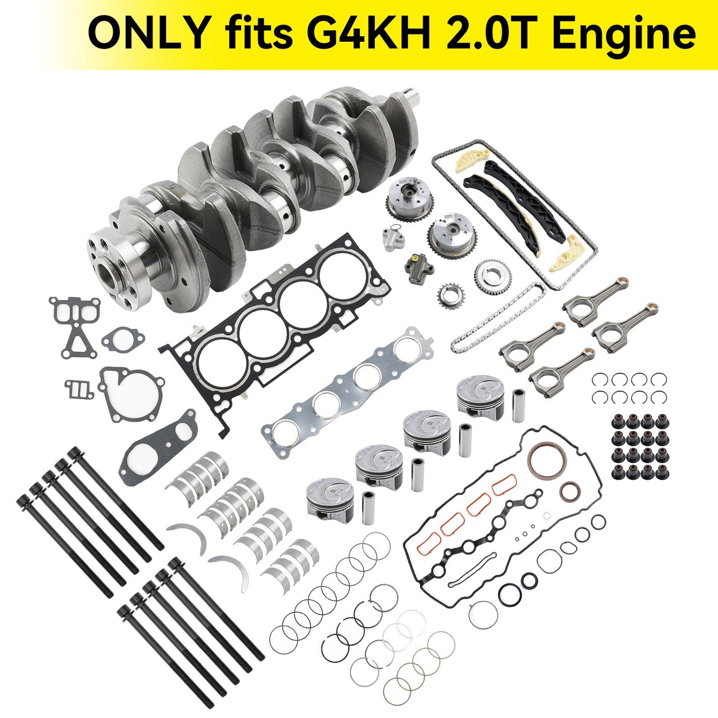 G4KH 2.0T Engine Rebuild Kit w/ Crankshaft Con Rods Timing Kit For Hyundai KIA