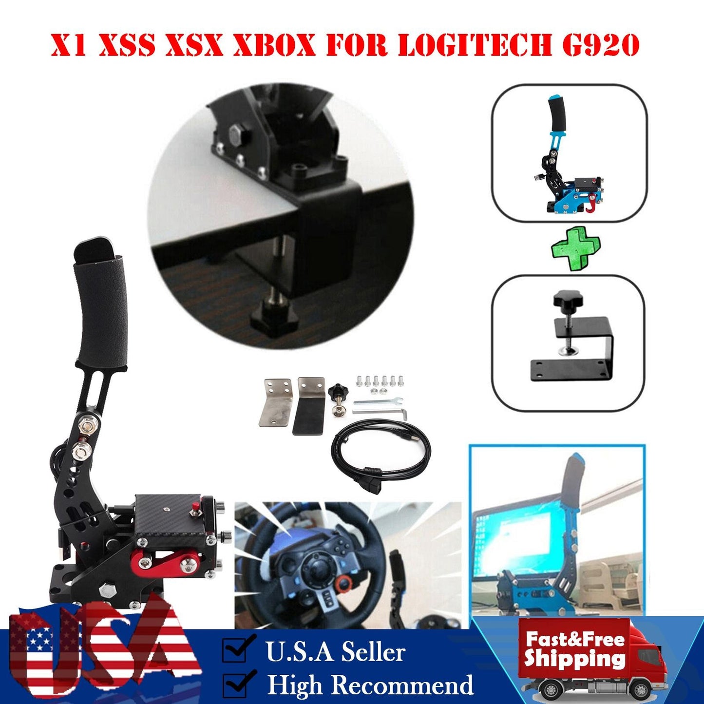 14Bit X1 XBOX USB Handbrake Kits for Racing Games Steering Wheel Stand G920 Blue