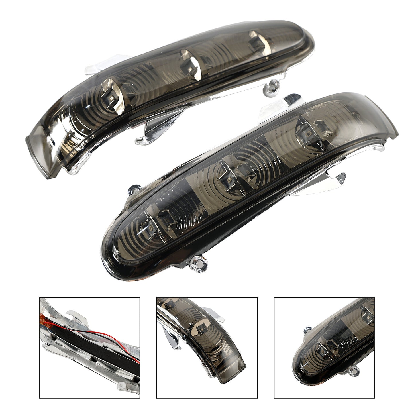 Pair Side Mirror LED Turn Signal Light For Benz S W220 CL W215 1999-2003 Gray 01
