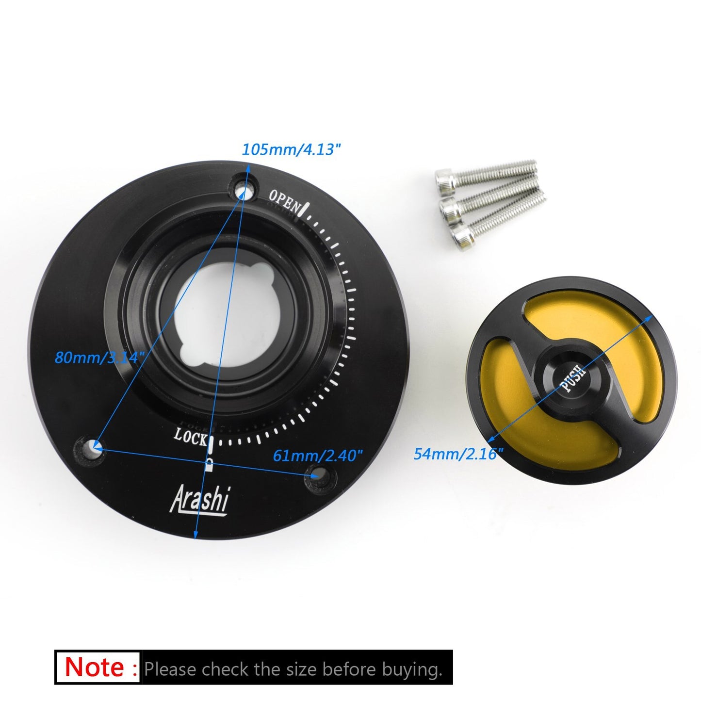 NEW Gold Fuel Gas Tank Cap Fit for Yamaha YZF R1 R1M 04-17 YZF R6 03-16