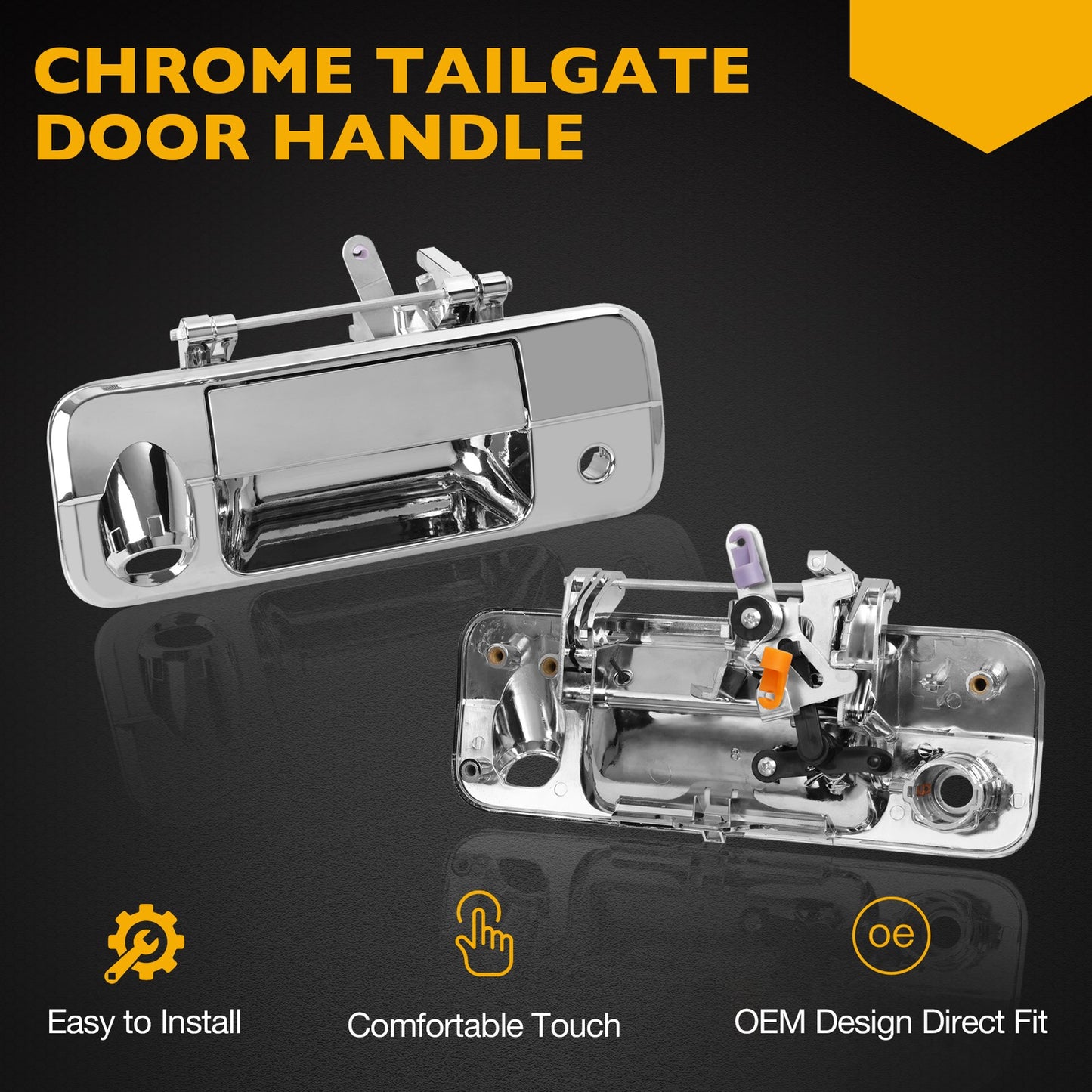 Tailgate Handle Latch w/ Lock & Camera Accessories Kit For 2007-13 Toyota Tundra