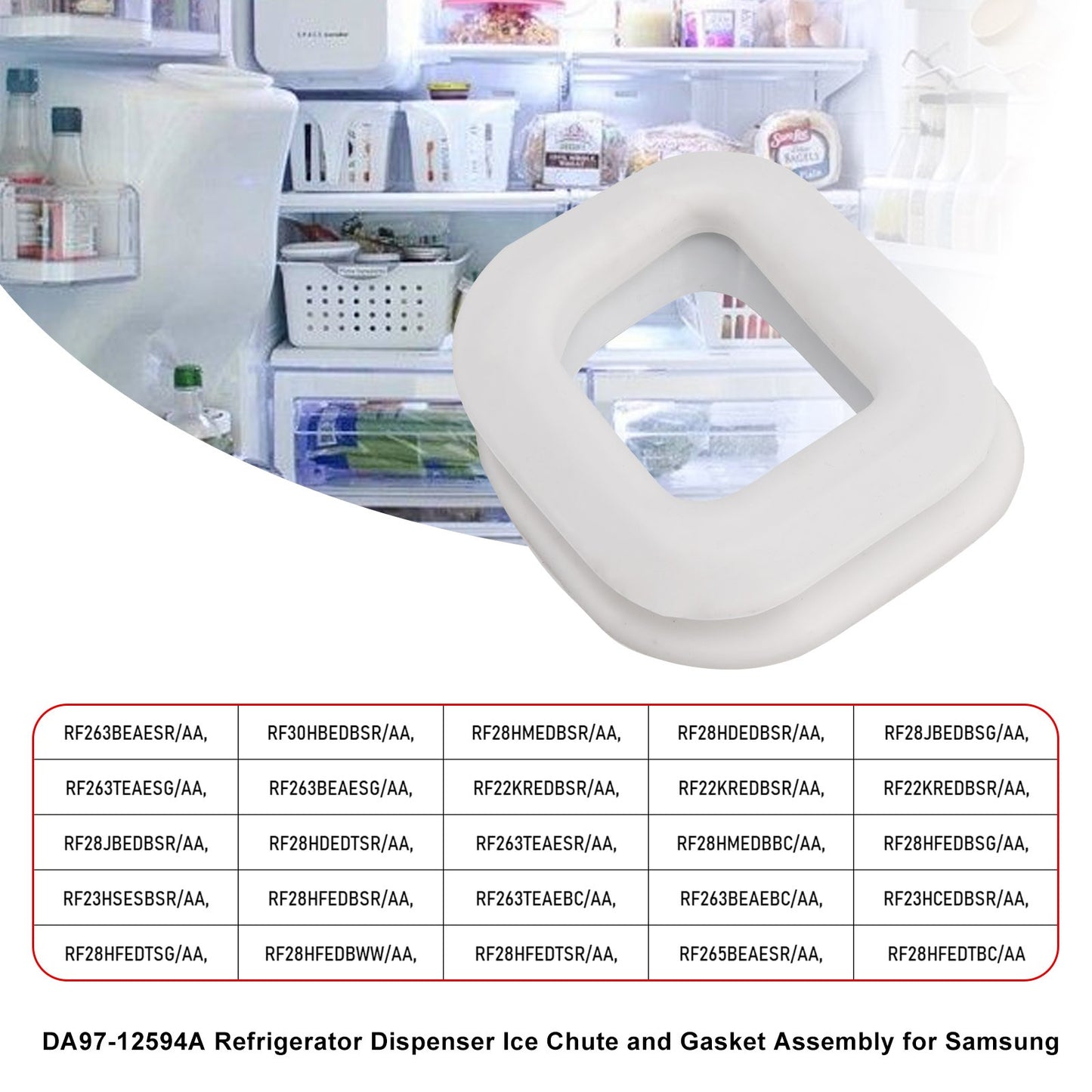 DA97-12594A Refrigerator Dispenser Ice Chute and Gasket Assembly for Samsung