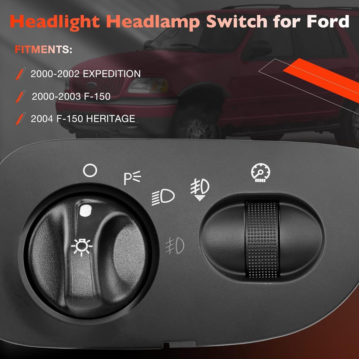 Headlight Switch w/ Fog Light Function For 00-04 Ford F-150 Heritage Expedition