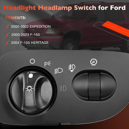 Headlight Switch w/ Fog Light Function For 00-04 Ford F-150 Heritage Expedition