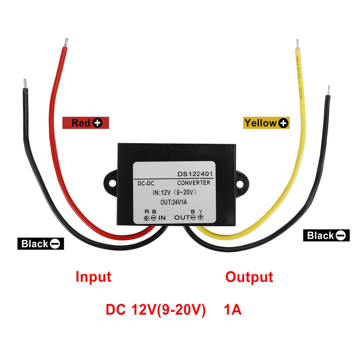 DC-DC 12V-24V 1A 24W Step Up Car Power Supply Converter Regulator Waterproof