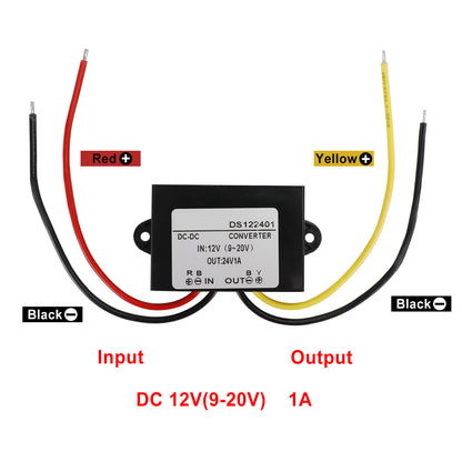 DC-DC 12V-24V 1A 24W Step Up Car Power Supply Converter Regulator Waterproof