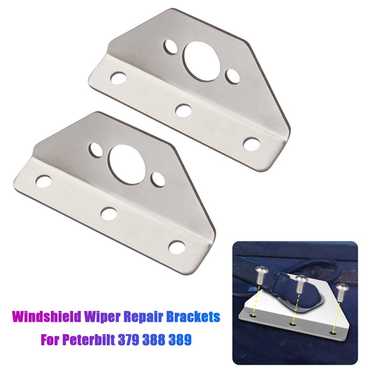 2 PCS Windshield Wiper Repair Stainless Steel Brackets for Peterbilt 379 388 389