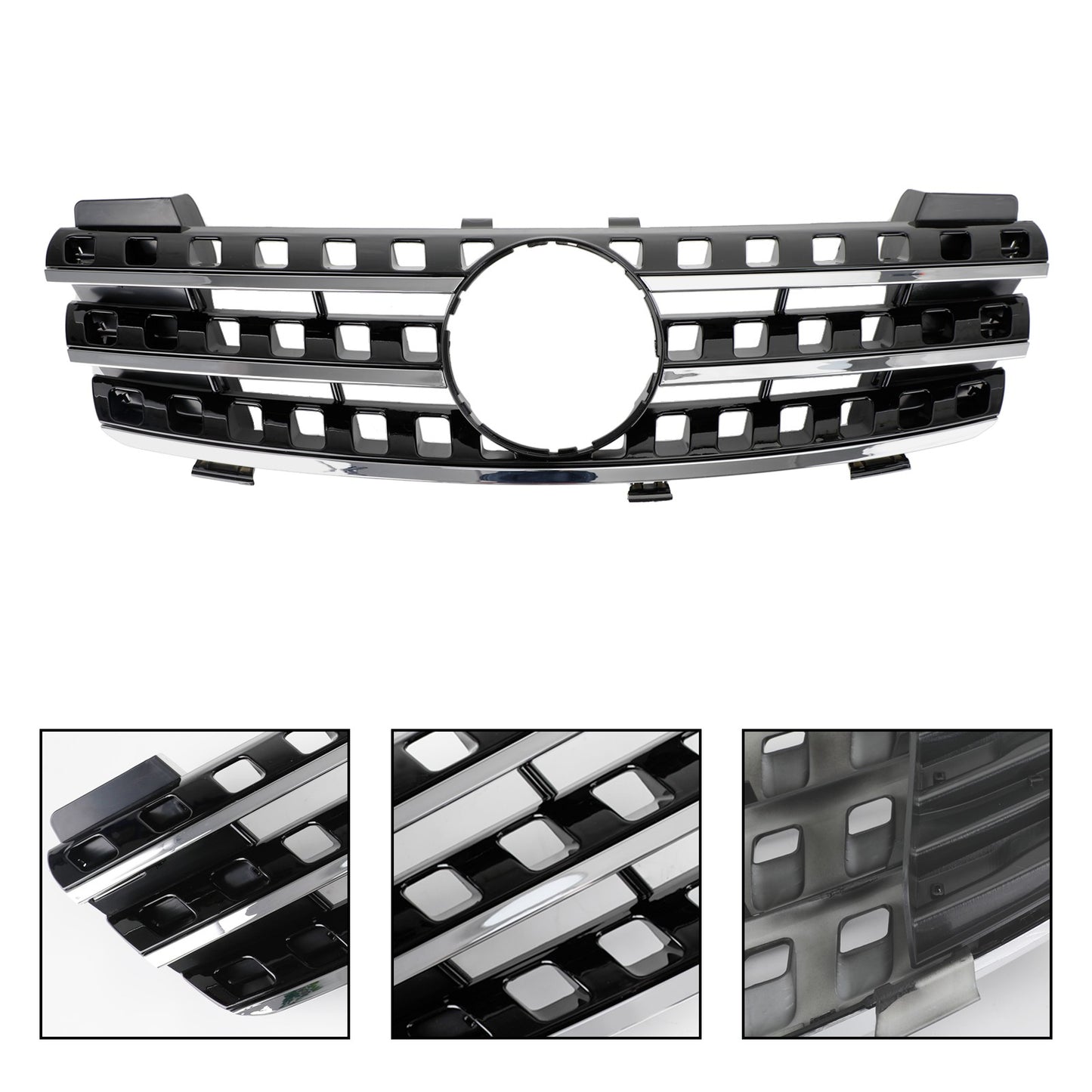 ??Front Bumper Grille Grill Fits Mercedes ML-Class W164 2005-2008 Chrome/Black
