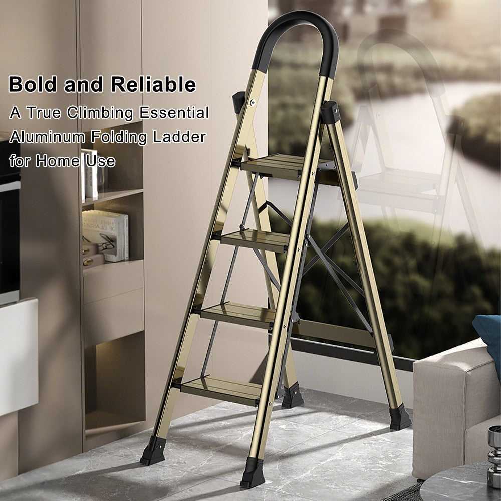 4 Step Ladder Portable Folding Step Stool with Anti-Slip Sturdy and Wide Pedal