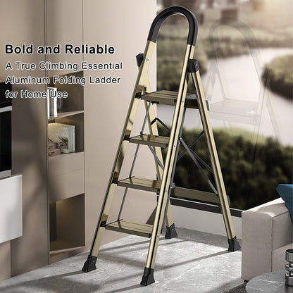 4 Step Ladder Portable Folding Step Stool with Anti-Slip Sturdy and Wide Pedal