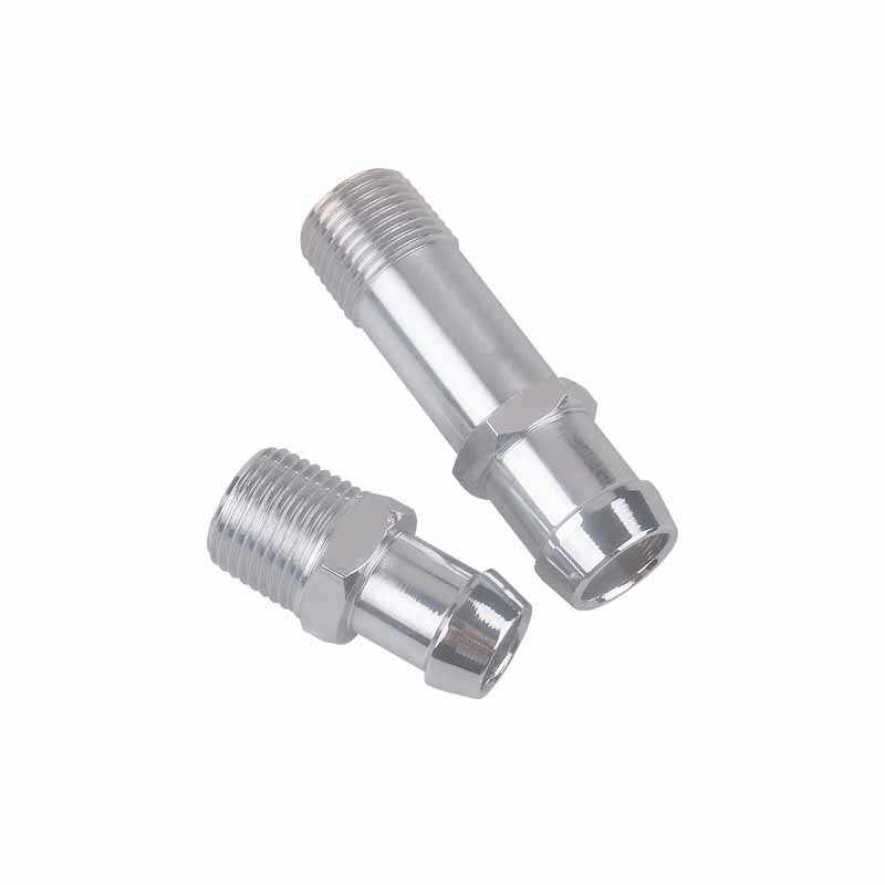 HEATER HOSE FITTING SET For 3/4" WATER PUMP 5/8" INTAKE CHROMED STEEL SBC BBC