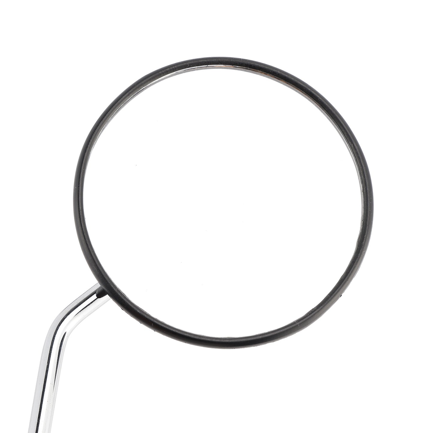 Set of 2 Universal Black Round Motorcycle Scooter Mirrors - 8mm - Chrome Stem