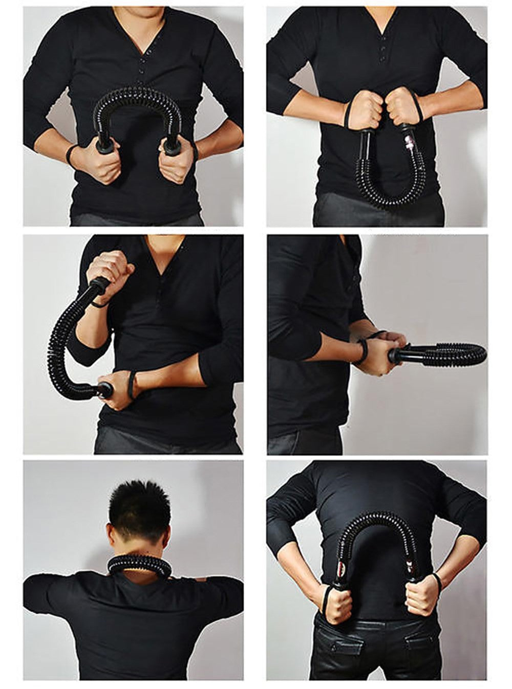40KG Heavy Duty Spring Chest Power Bar Twister Upper Body Arms Strength Training