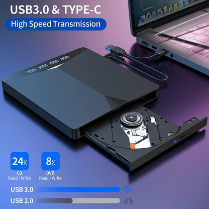 7 IN 1 BD Burner External USB 3.0 Player DVD CD 3D Recorder Drive Movie Player