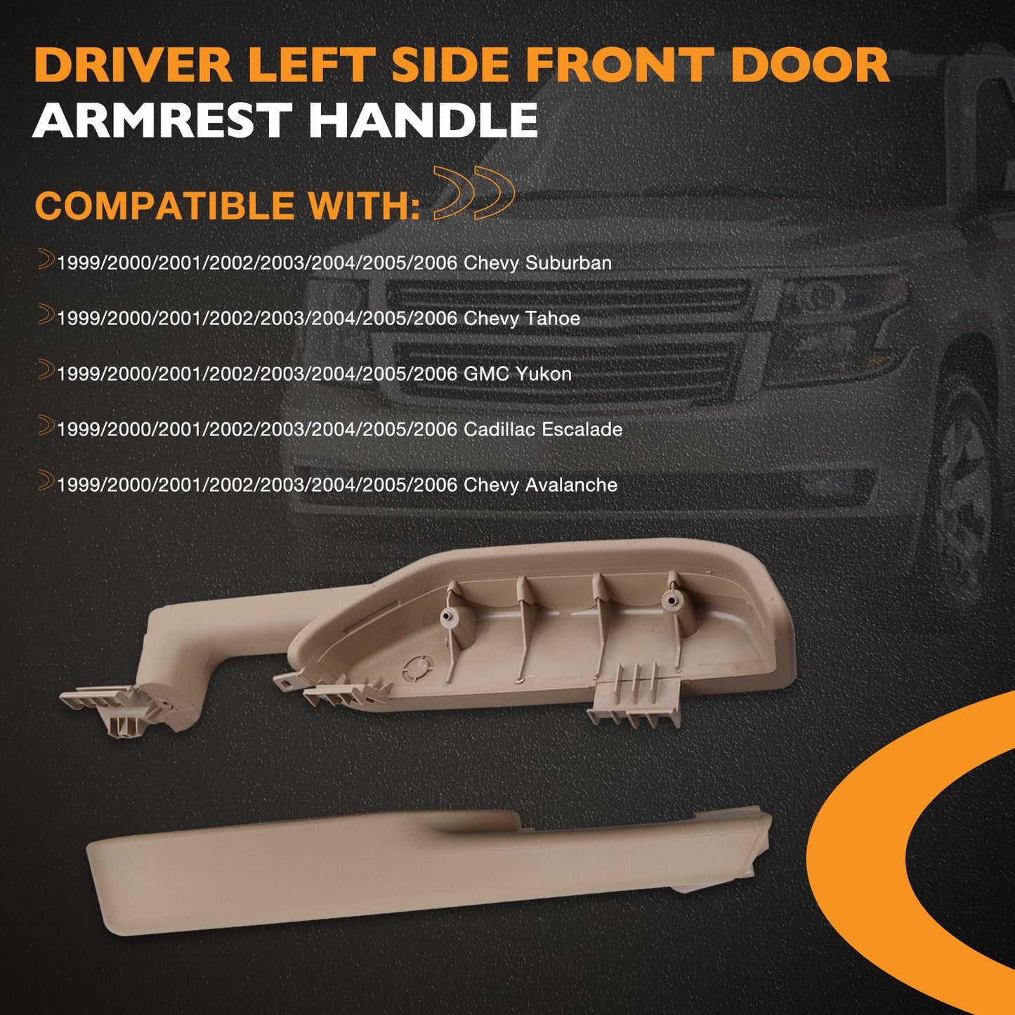 Door Armrest Handle Front Passenger Side For 1999-06 Chevy Suburban GMC Cadillac