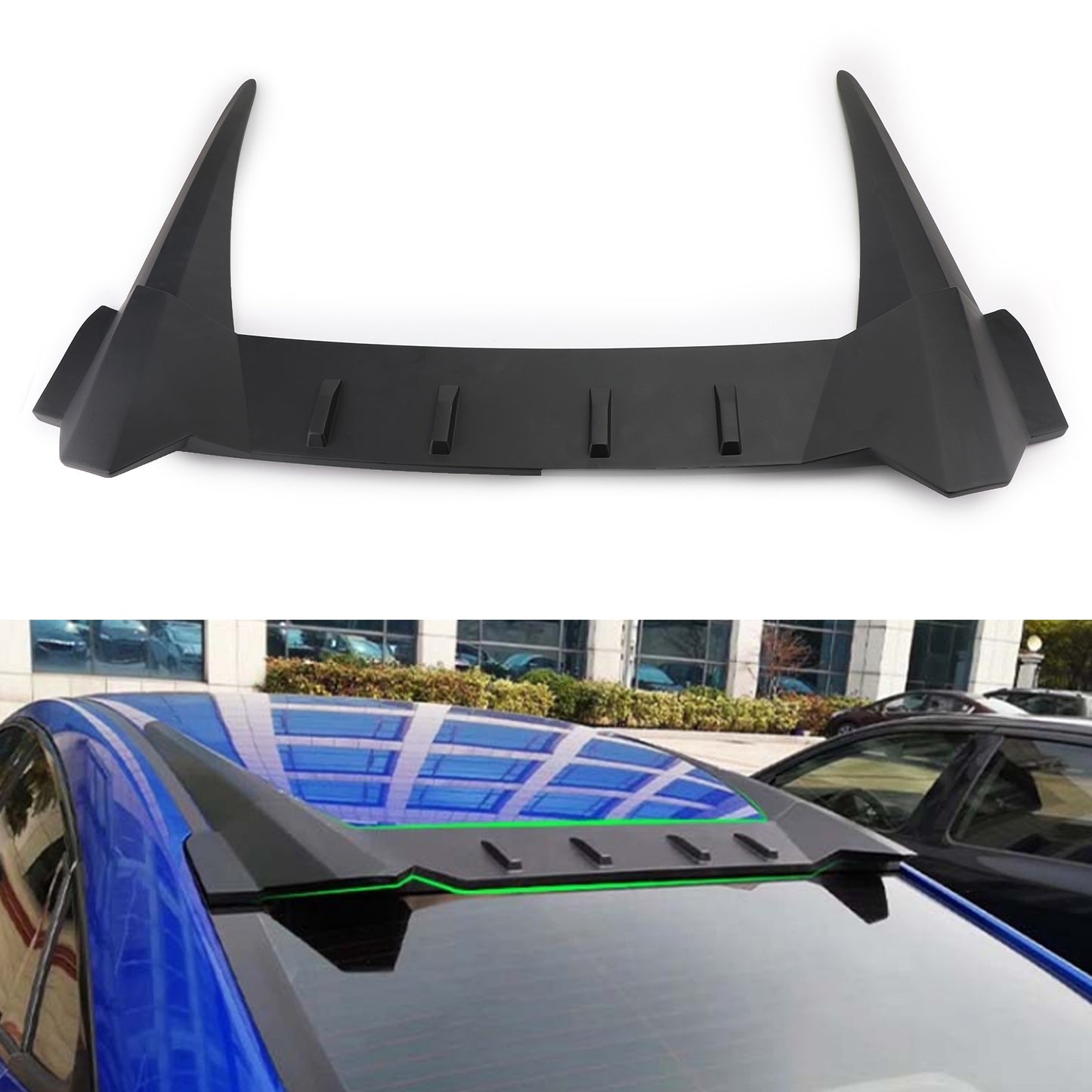 R style Rear Roof Cover Spoiler Wing Diffuser For 16-21 HONDA CIVIC 10th Sedan