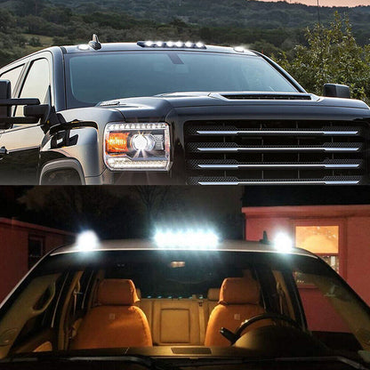 3x White LED Cab Roof Marker Lights For 2007-13 Chevy Silverado 2500 HD 3500 HD