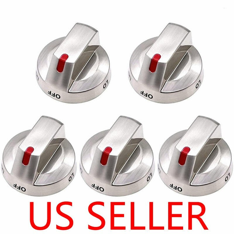 5 Pcs DG64-00473A Top Burner Control Knob Replacement for Samsung Gas Range Oven