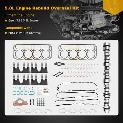 Non A-FM Camshaft Lifter Engine Rebuild Kit For 2014-21 Chevy GMC Gen V L83 5.3L