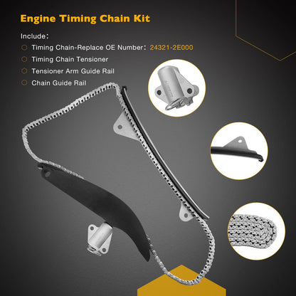 Timing Chain Kit Exhaust&Intake CVVT Gear For Soul Hyundai Kia Elantra 2.0T 1.8L