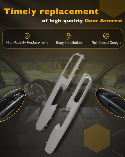Passenger & Driver Armrest Repair Kit Fits 2010-14 Chevy Tahoe GMC Yukon XL Gray