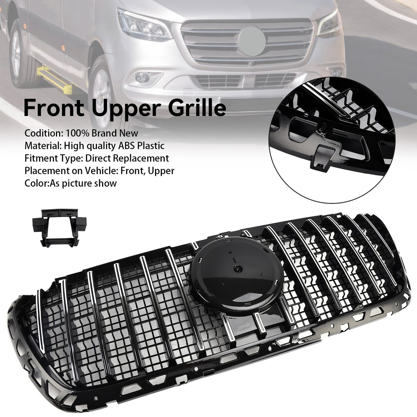 ??Front Bumper Grille Grill fit Mercedes Sprinter W907 W910 2018-2023 GTR Style