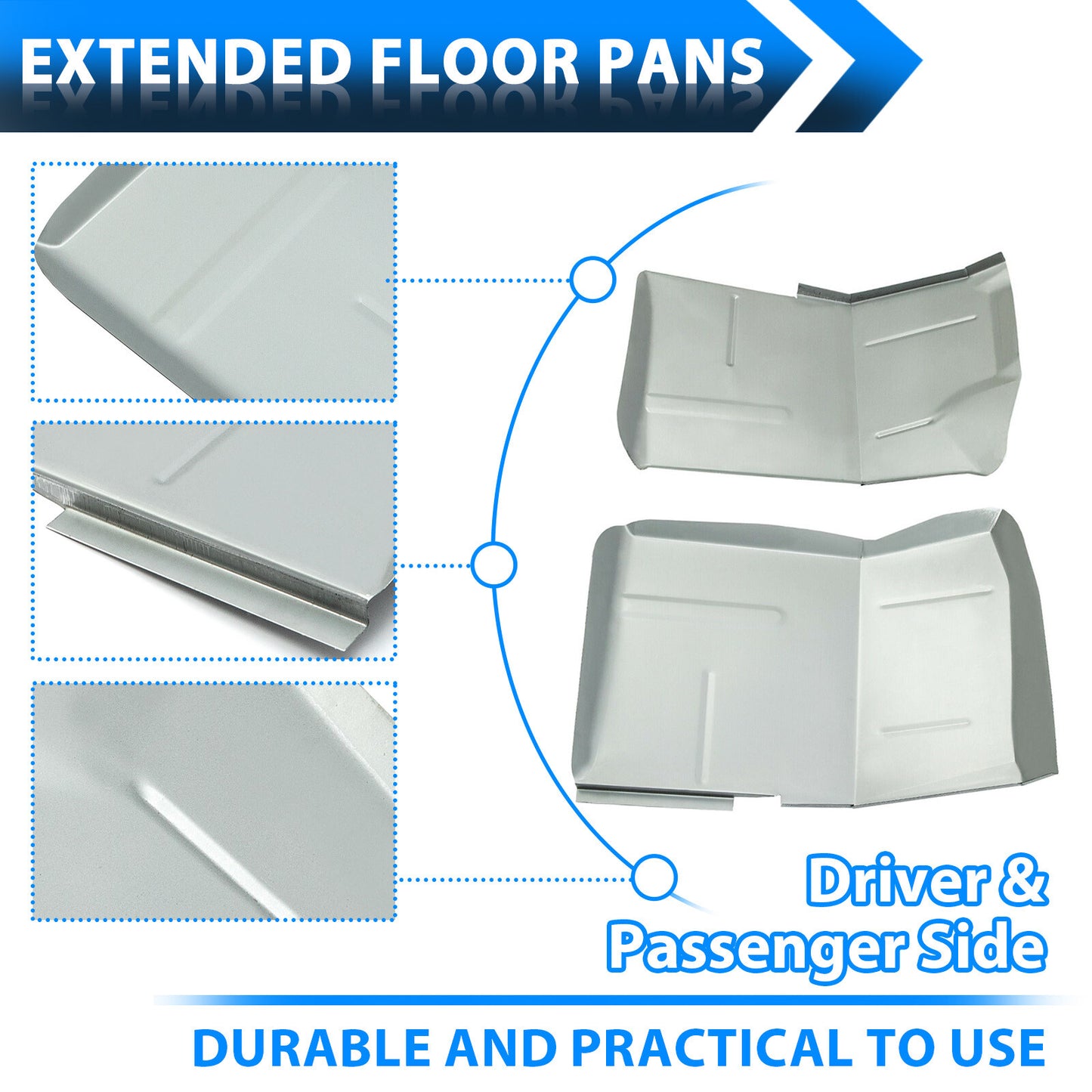 Solid Spare Zinc-plated Extended Floor Pans For Chevy GMC Truck Blazer Jimmy Suburban 73-87