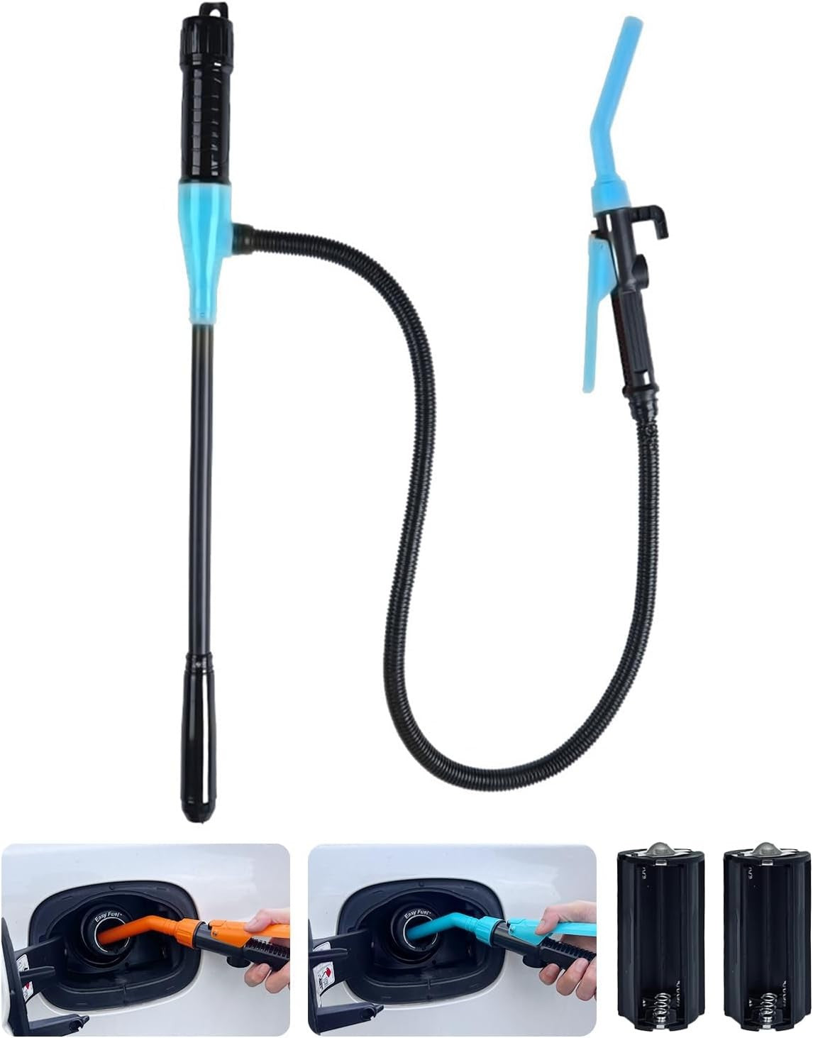 Liquid Transfer Siphon Pump 2.4 GPM Battery Powered For Gasoline Oil Water Fuel