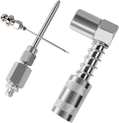 Grease Gun Accessory Kit 90 Degree Coupler Needle Nozzle Grease Injection Needle