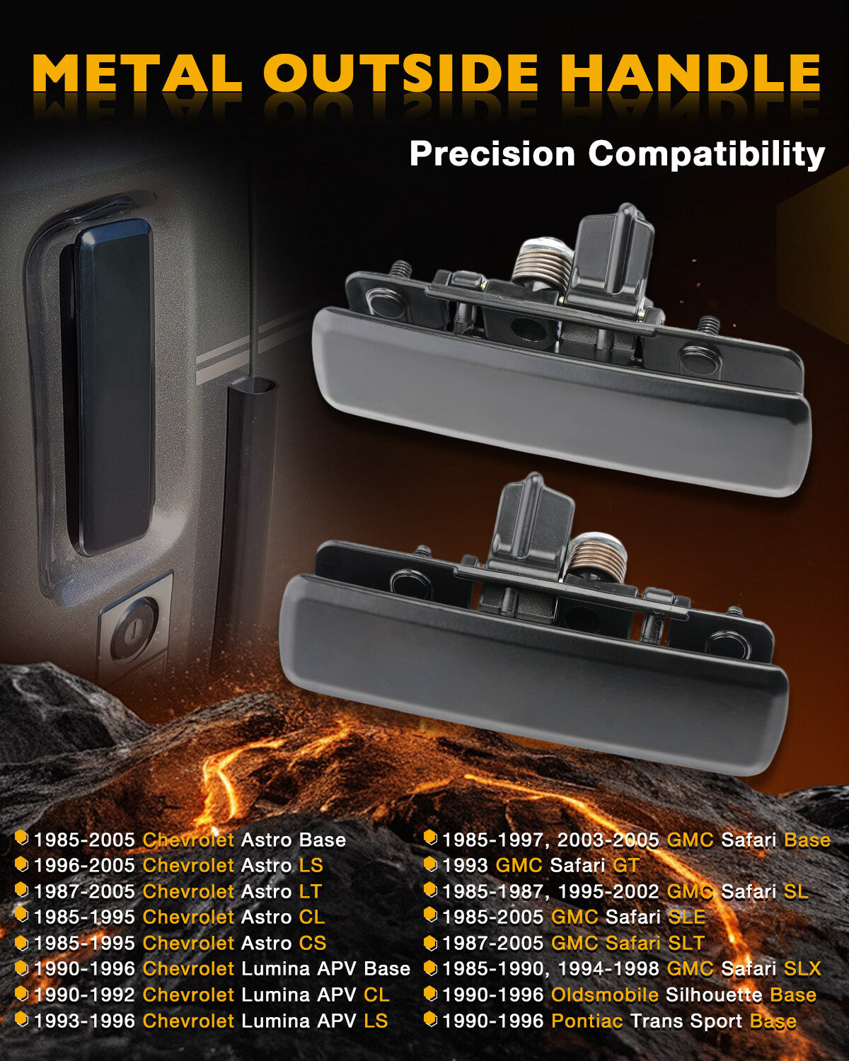 Metal Exterior Door Handle Driver & Passenger Side Set For 85-05 Chevy Astro GMC