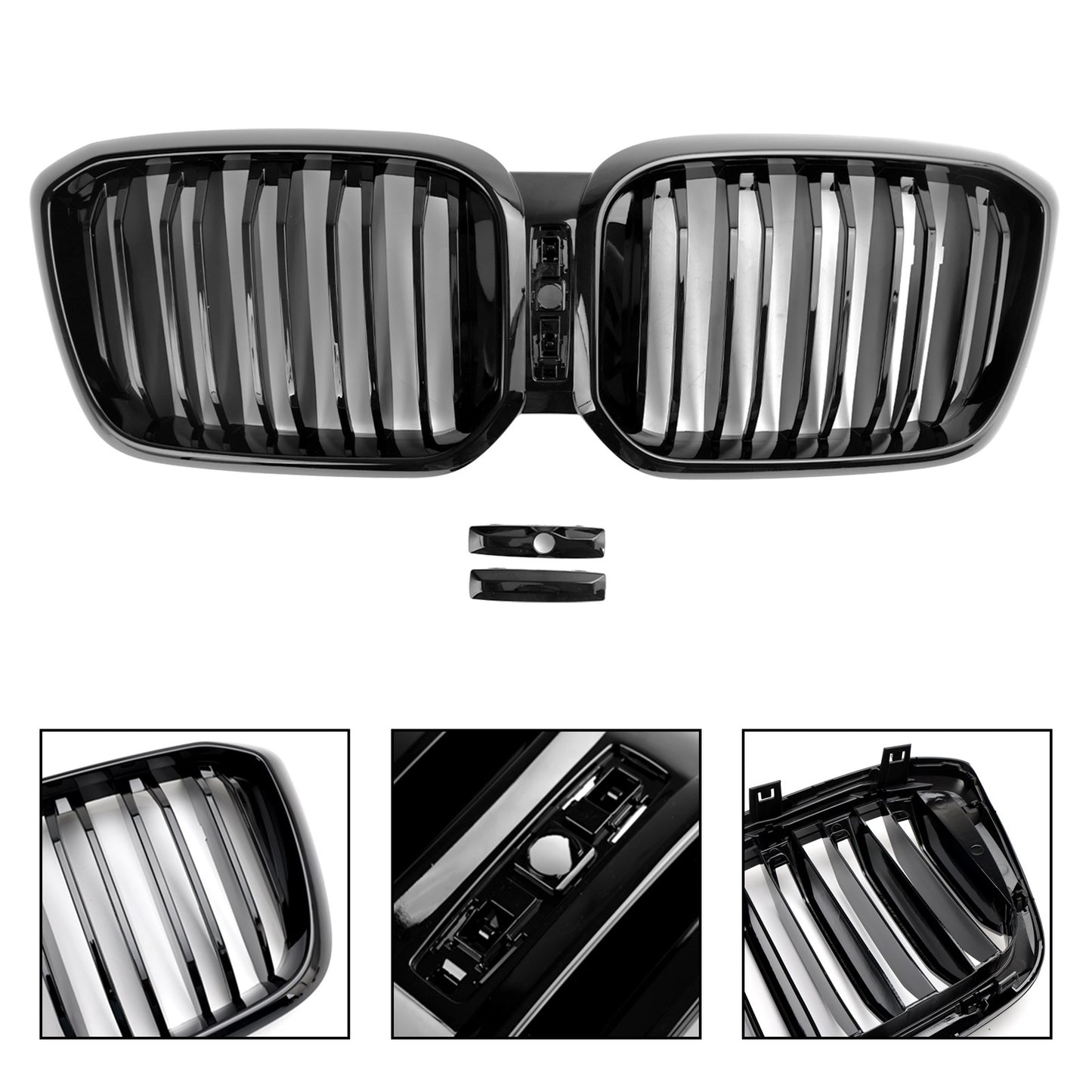 Gloss Black Front Kidney Grill Grille Fit For BMW X3 X4 G01 G02 2022-2025 2024
