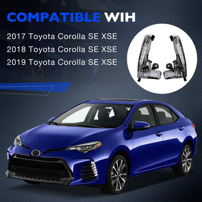 LED DRL Daytime Running Fog Light Lamp Kit For 2017-2019 Toyota Corolla SE XSE