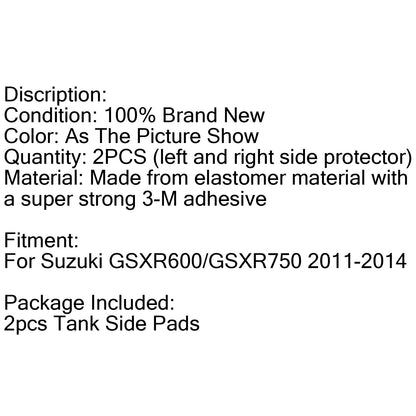 Tank Traction Pad Side Gas Knee Grip Protector Fit For Suzuki GSXR 600 750 11-14
