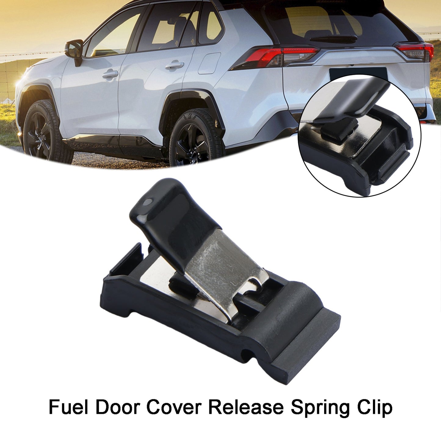 Fuel Door Cover Release Spring Clip For Toyota Rav4 2019-2021 black