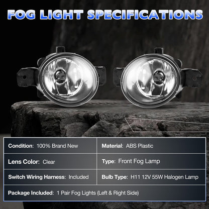 Pair LED Bumper Fog Light Driving Lamp For 2004-2019 Nissan Altima Versa Sentra