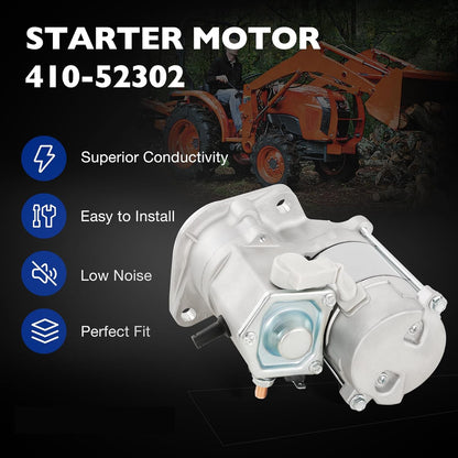 410-52302 Starter Motor 12V 1KW For Kubota Compact Tractor L2050 L225 L2350 L235