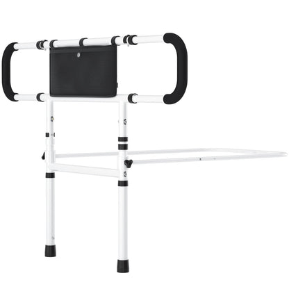 Foldable Bedside Handrail Mobility Aid Guard – No Drill Safety Support Rail
