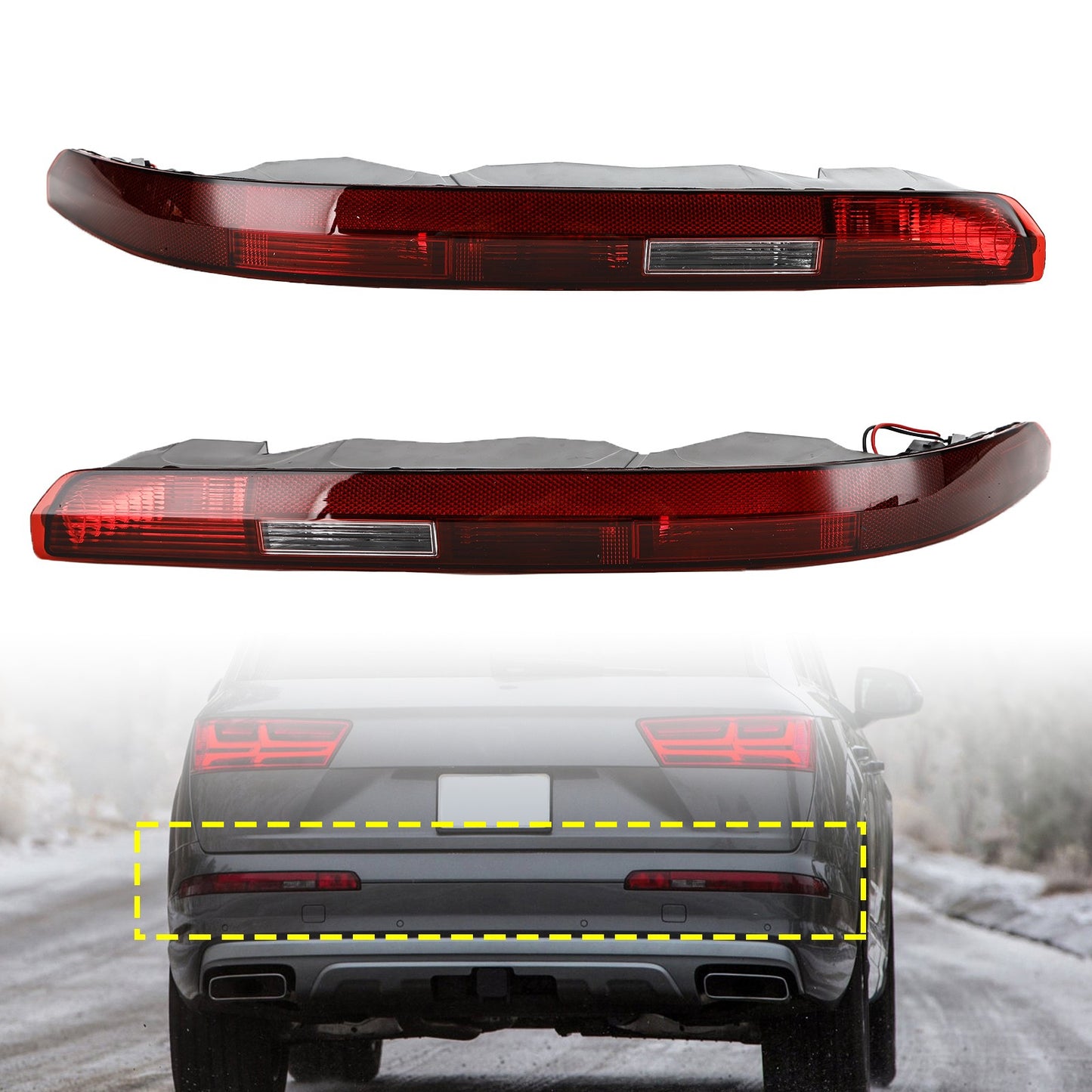 L+R Rear Bumper Tail Lamp Fog Lamp Assembly 4M0945095A 96A For AUDI Q7 2016-2023
