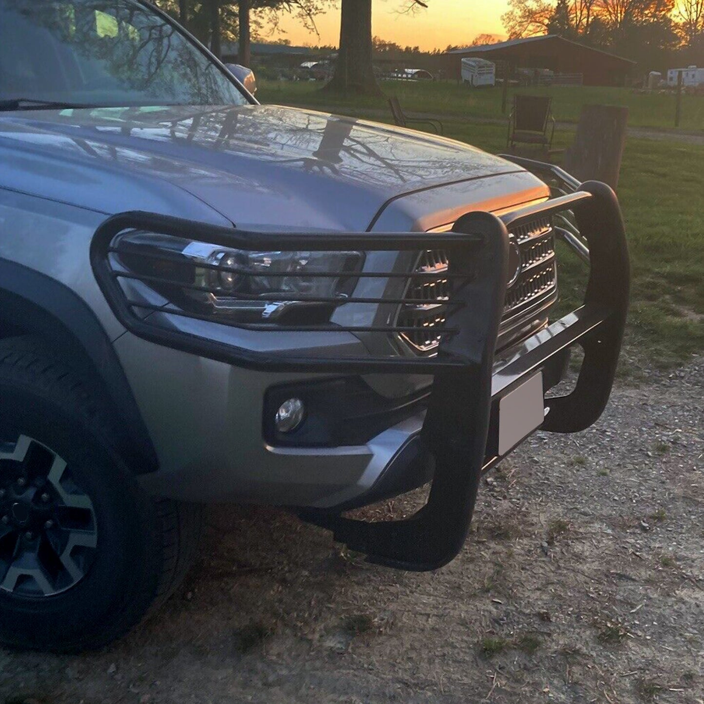 Solid Spare Headlight Grill Grille Front Bumper Brush Guard For Toyota Tacoma 2016-2023
