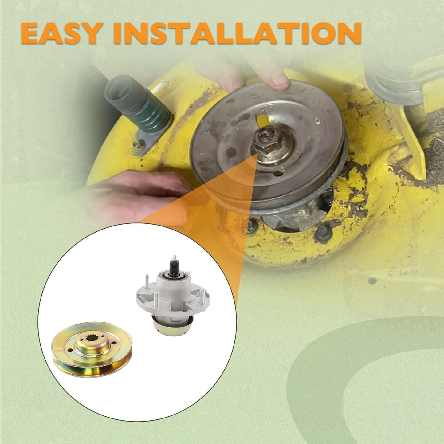 AM124498 Deck Spindle & Pulley For 48" 54" John Deere Z425 Z435 Z445 M163464
