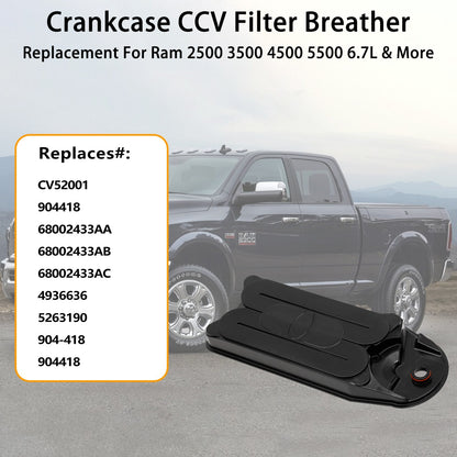 CV52001 Crankcase CCV Filter Breather Vent for Ram 2500 3500 4500 6.7L Cummins