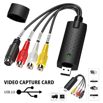 Video Capture Card VCR VHS to Digital DVD Converter Fit for Mac Windows 10 8